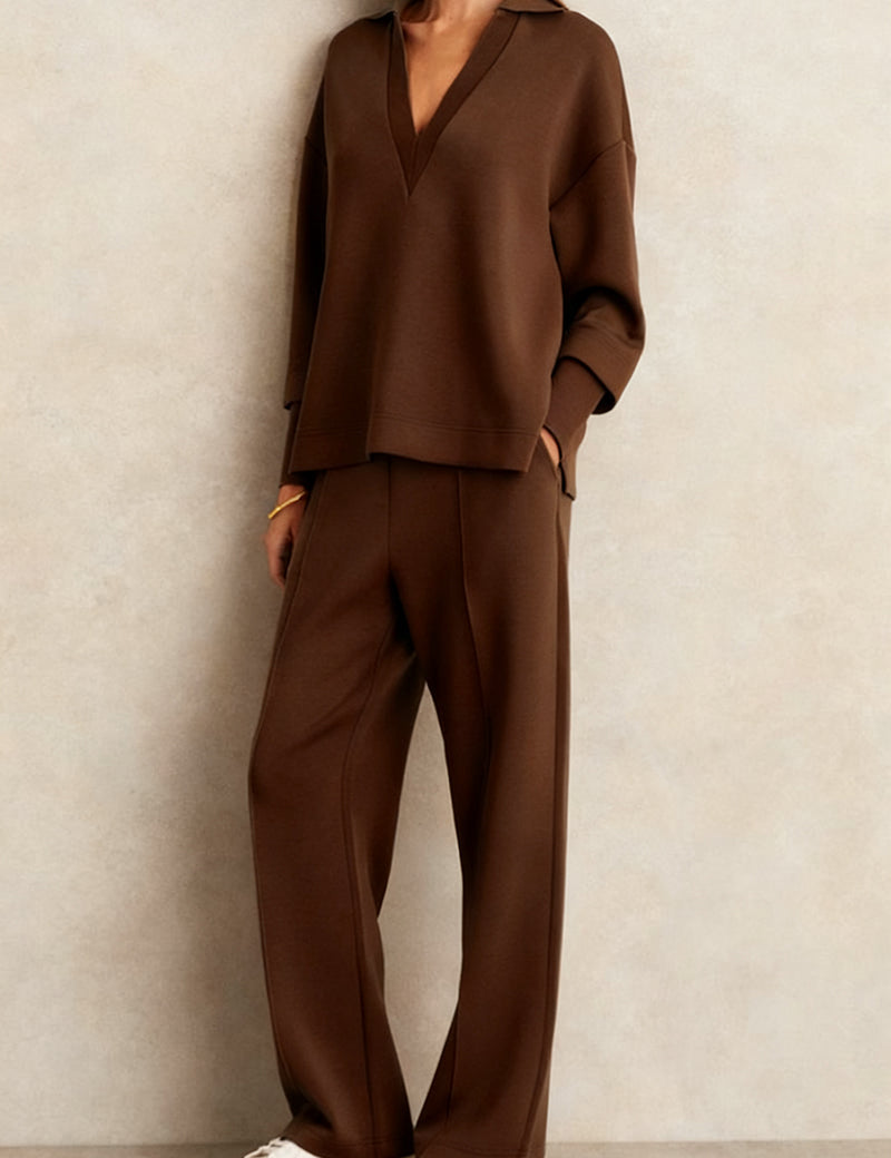 Drawstring V-Neck Set
