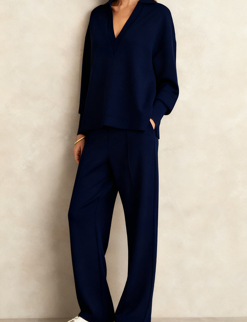 Drawstring V-Neck Set