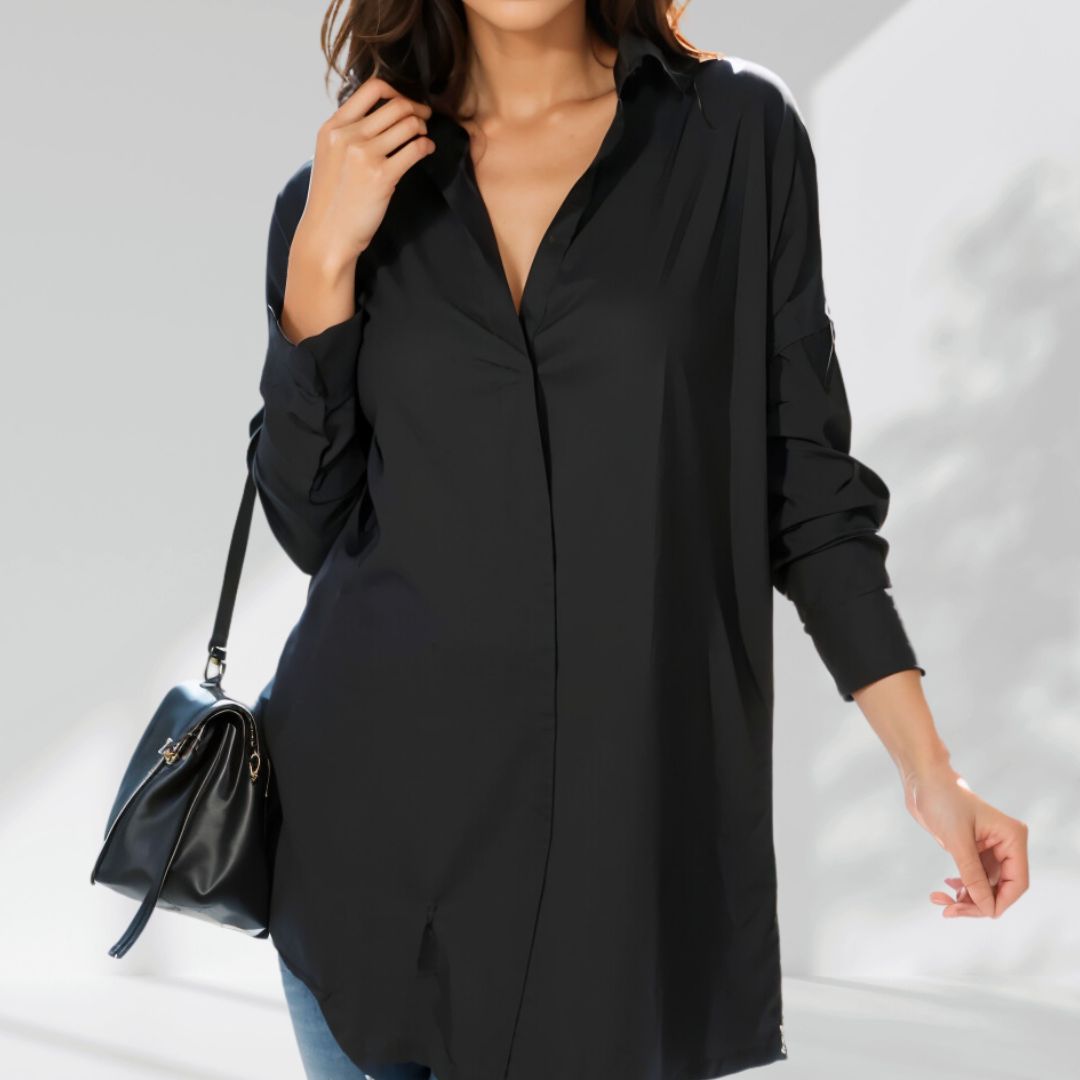 Oversized Lapel Button Shirt