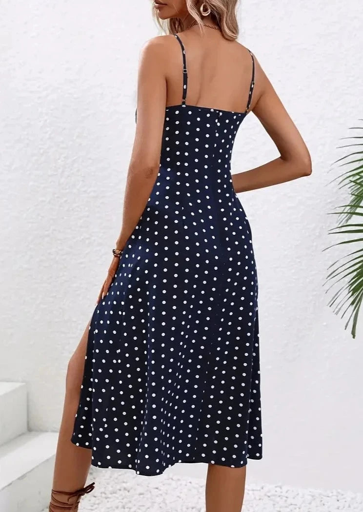 Spaghetti Strap Polka Dot Dress