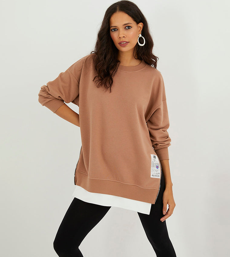 Oversized Zipper Sweatshirt