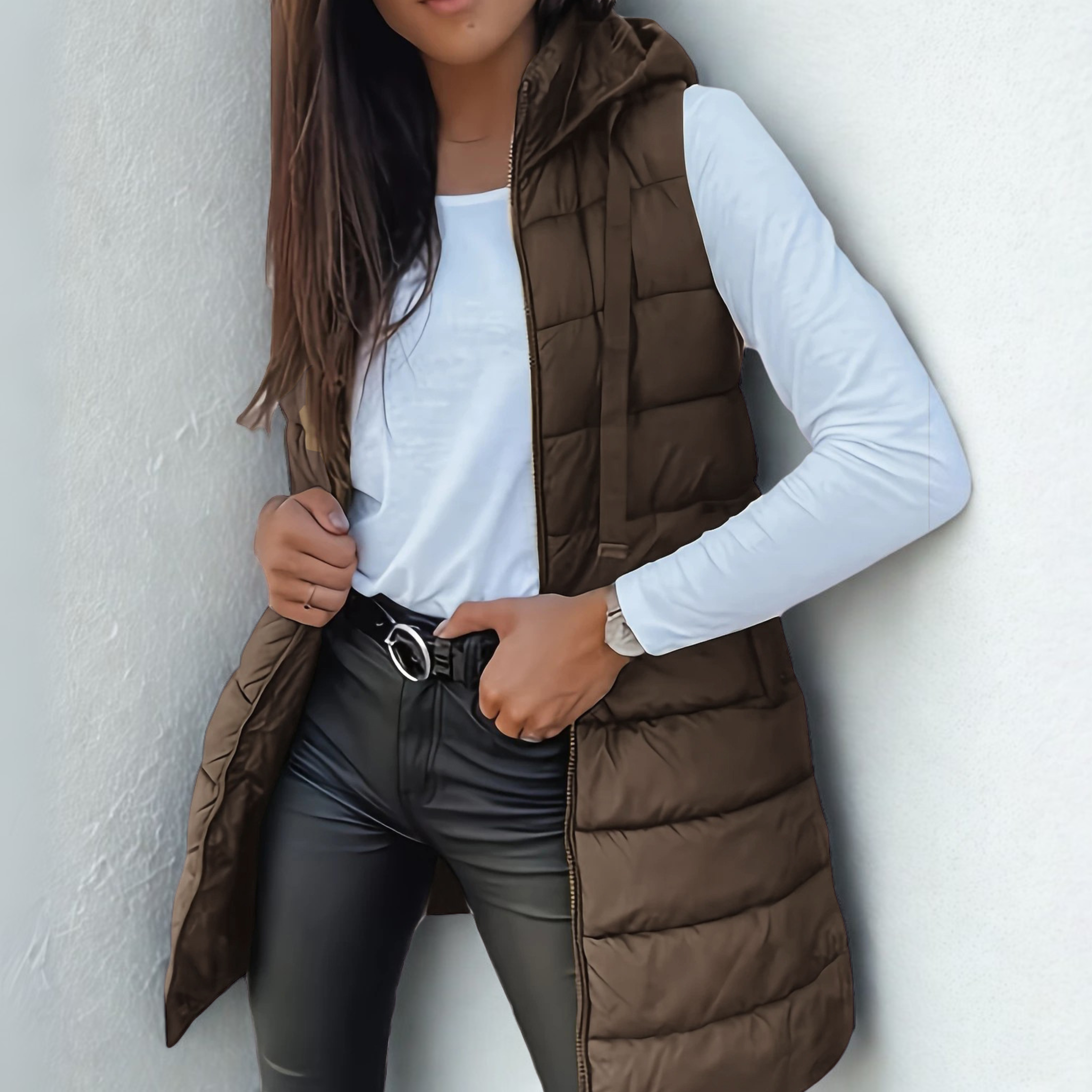 Casual Sleeveless Hooded Vest