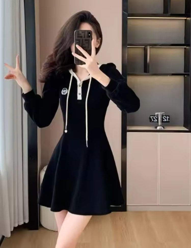 Waist Cinching Hoodie Dress