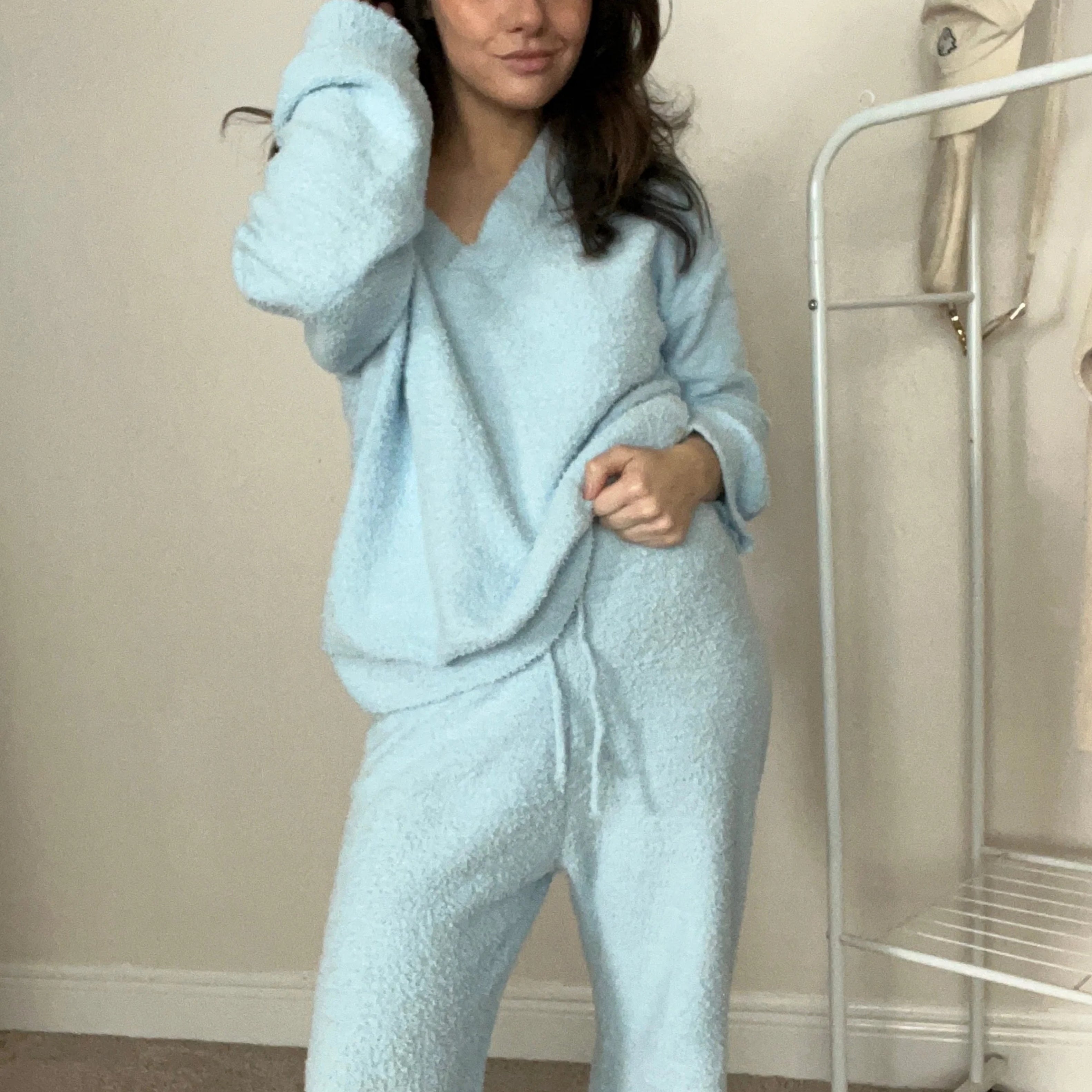 Casual V Neck Two Piece Set