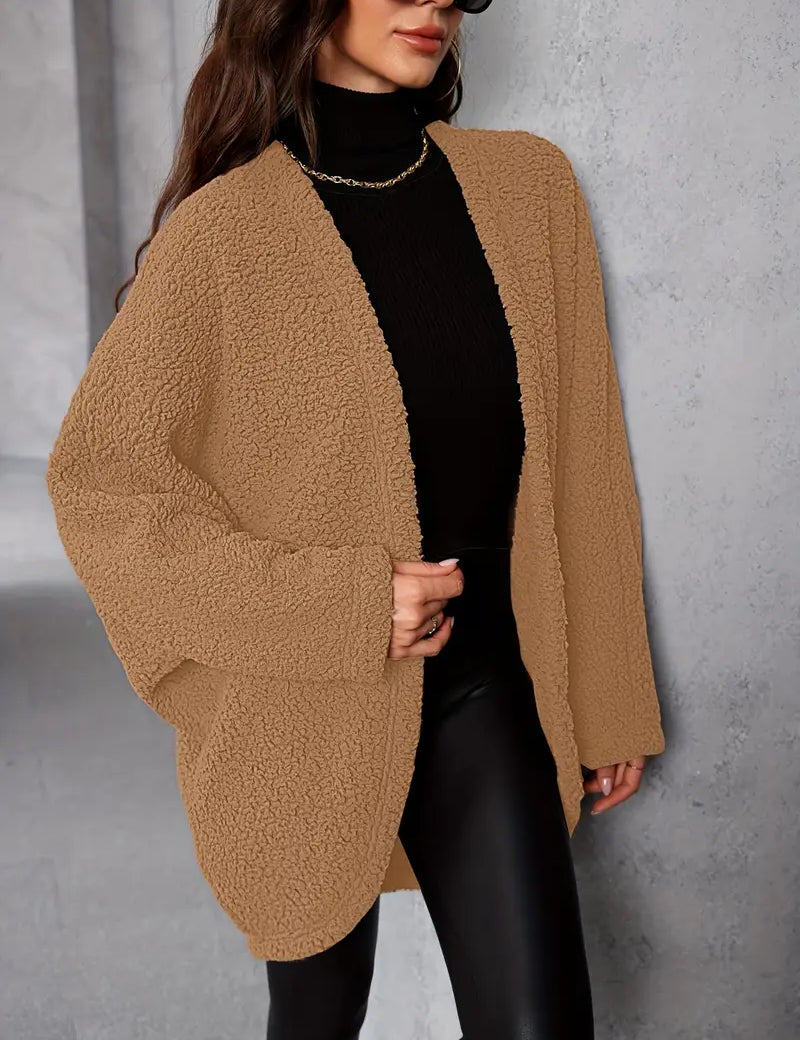 Faux Fur Open Cardigan