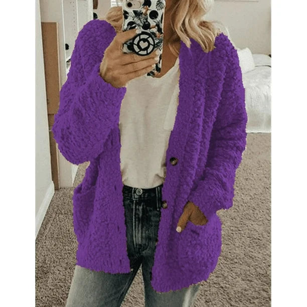 Casual Plush Cardigan