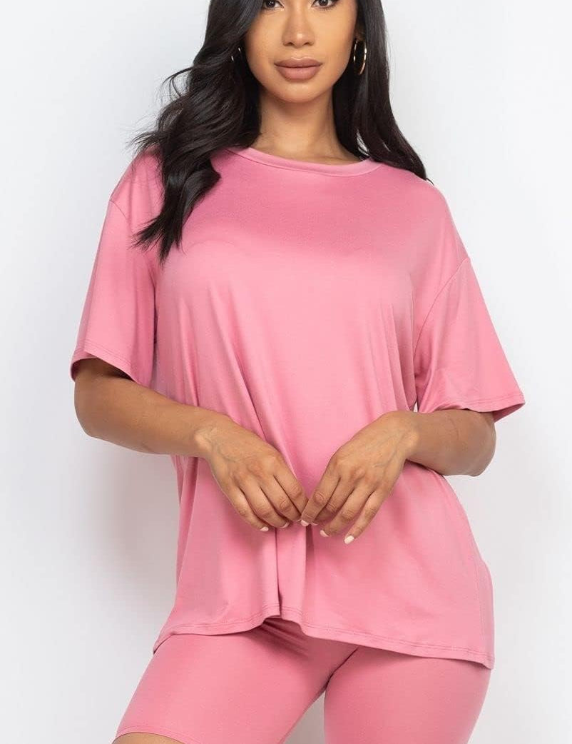 Oversized Tee and Shorts Set