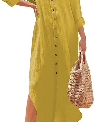Casual Maxi Shirt Dress