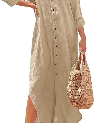 Casual Maxi Shirt Dress