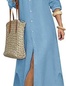 Casual Maxi Shirt Dress