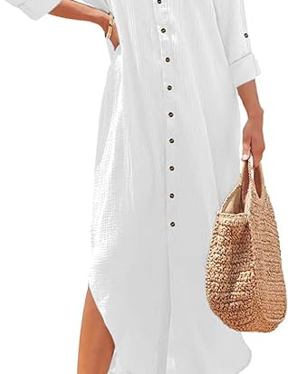 Casual Maxi Shirt Dress