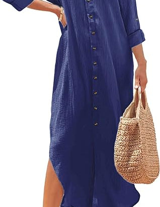 Casual Maxi Shirt Dress