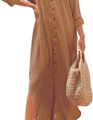 Casual Maxi Shirt Dress