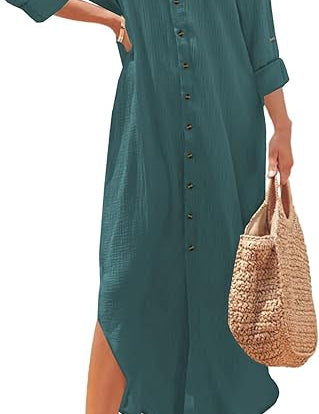 Casual Maxi Shirt Dress