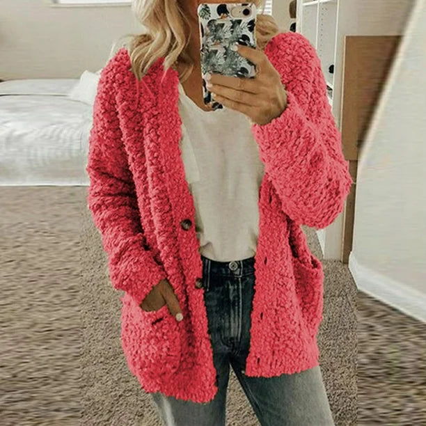 Casual Plush Cardigan