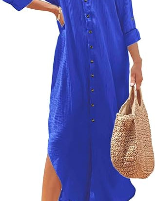 Casual Maxi Shirt Dress