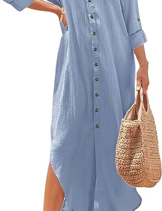 Casual Maxi Shirt Dress