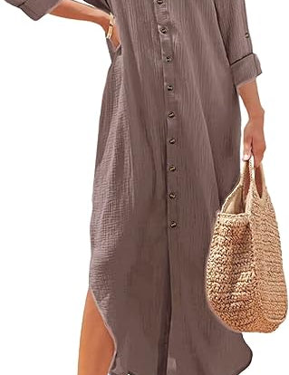 Casual Maxi Shirt Dress