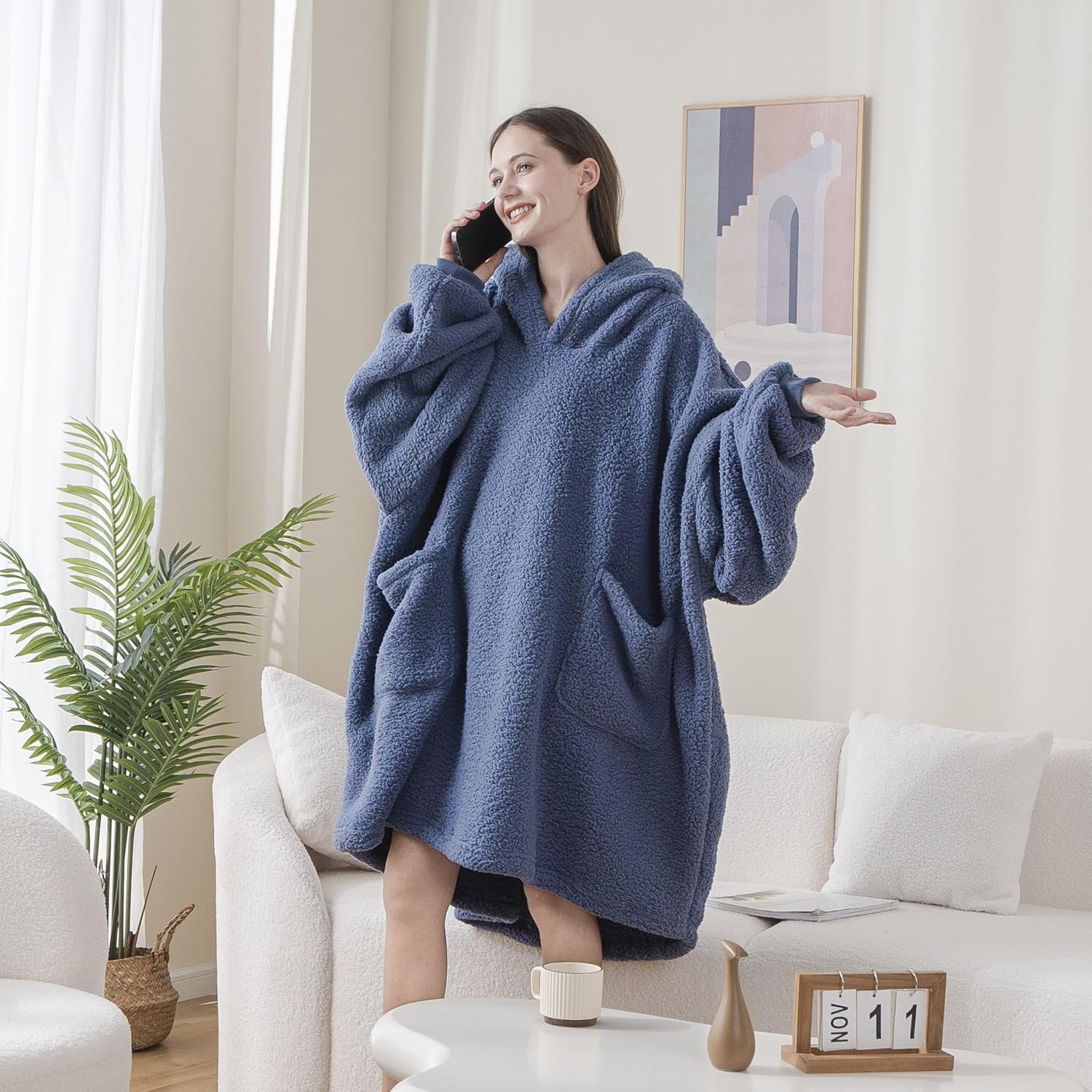 Oversized Sherpa Blanket Hoodie