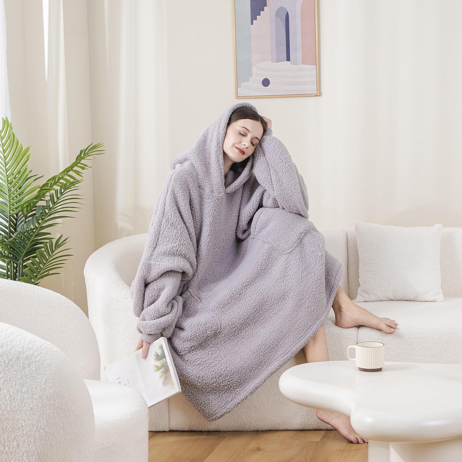 Oversized Sherpa Blanket Hoodie