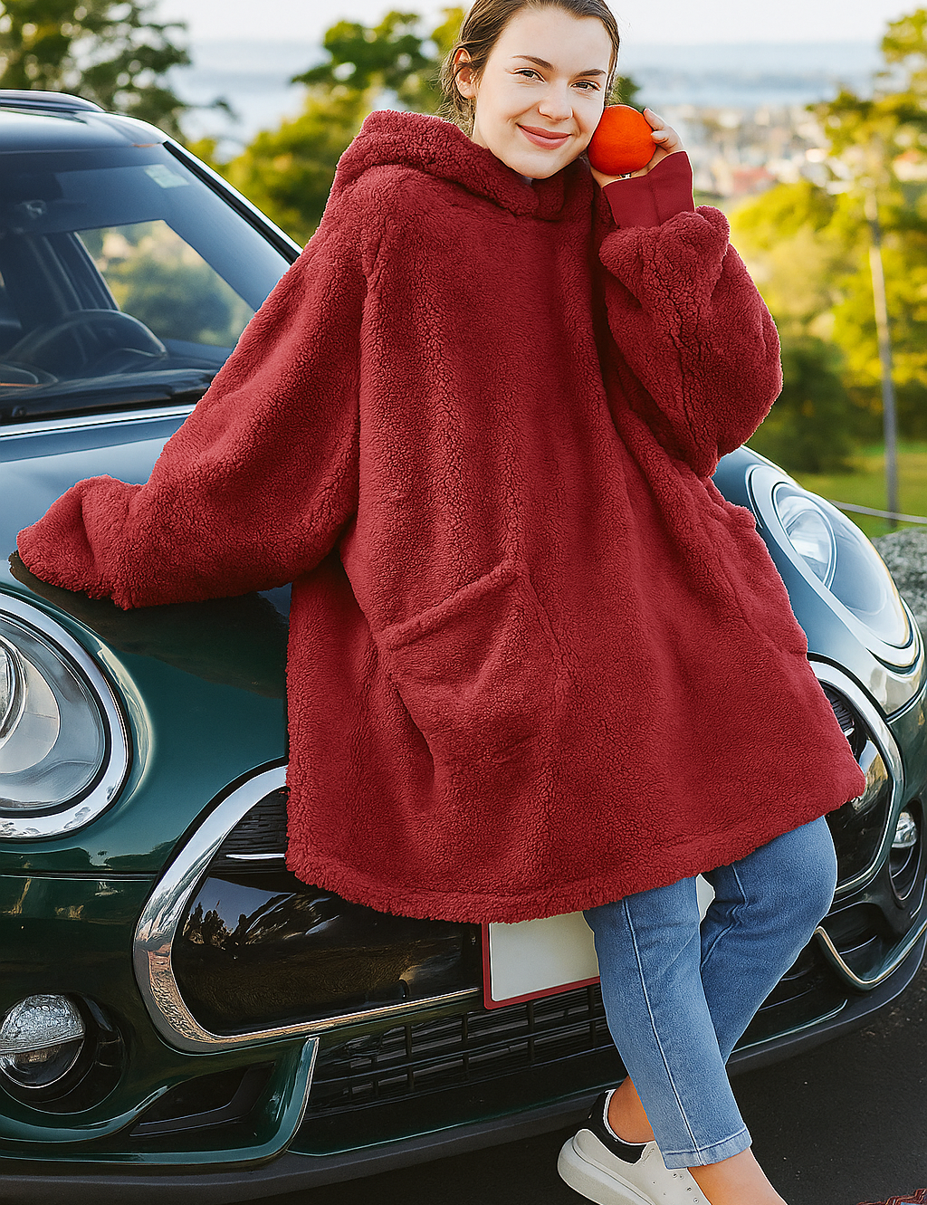 Oversized Sherpa Blanket Hoodie