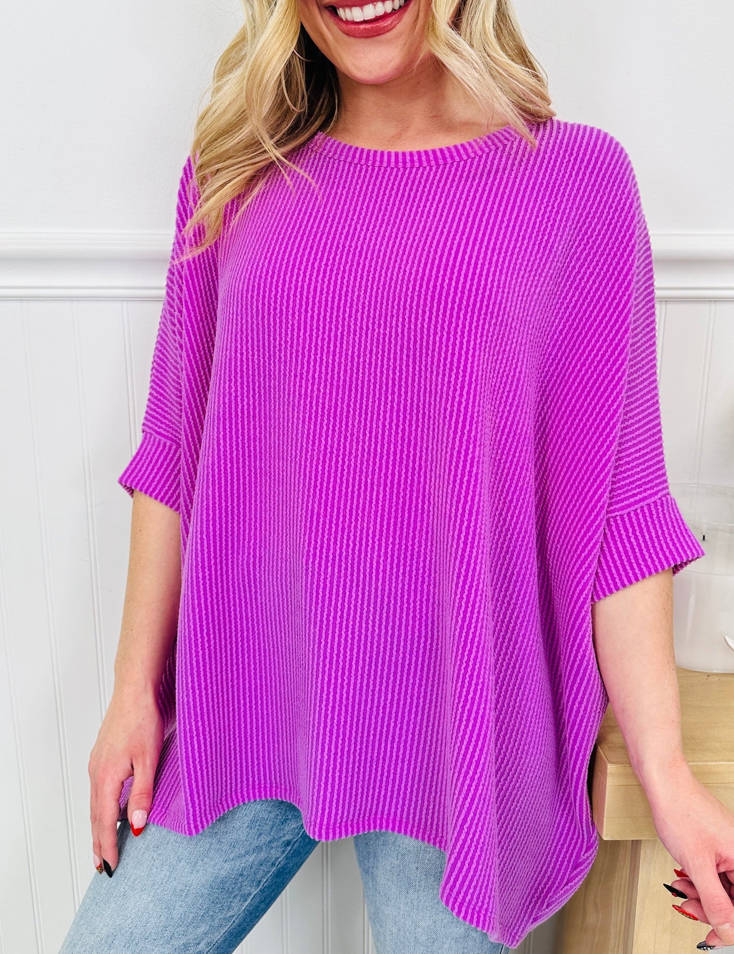 Casual Raised Sleeve Top