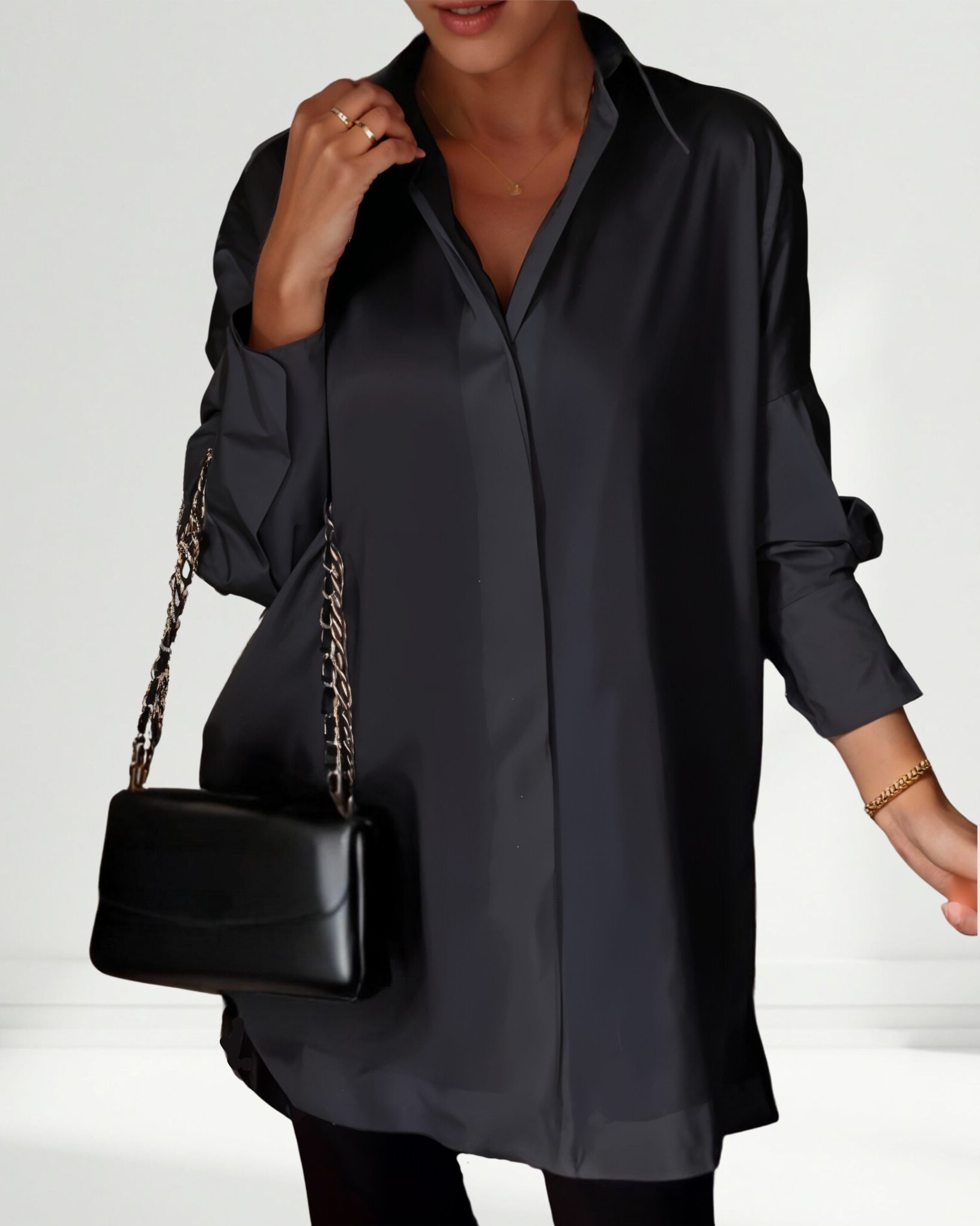 Oversized Lapel Button Shirt – Calmlily