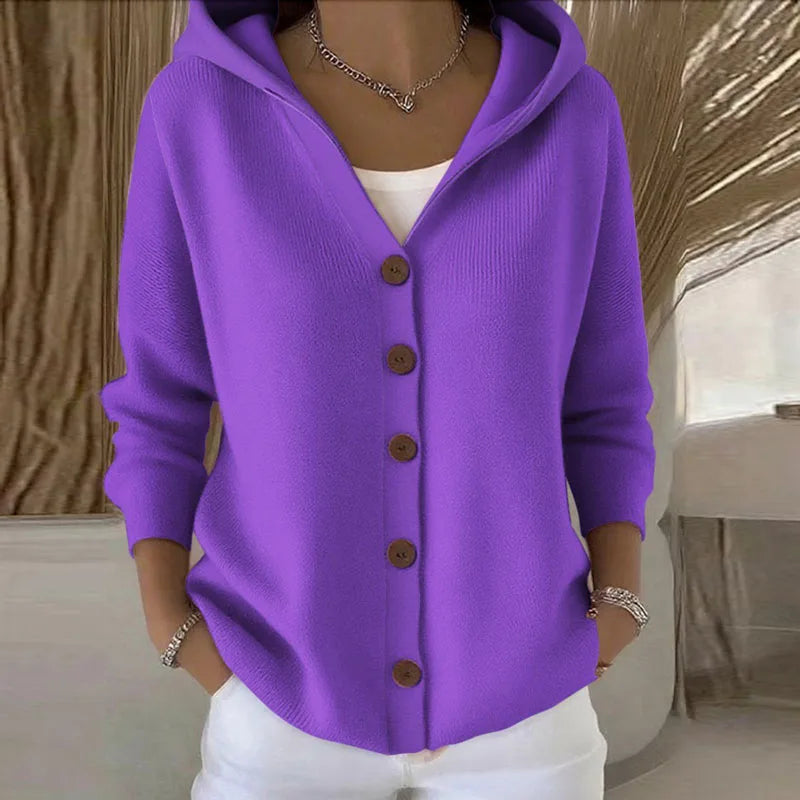 Casual Knit Hooded Top