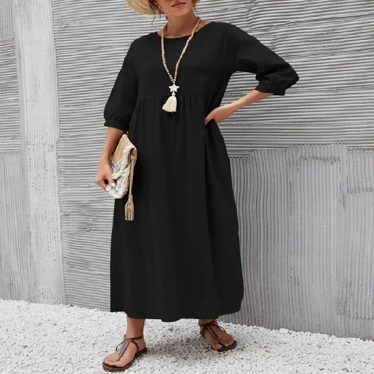 Round Neck Pocket Dress