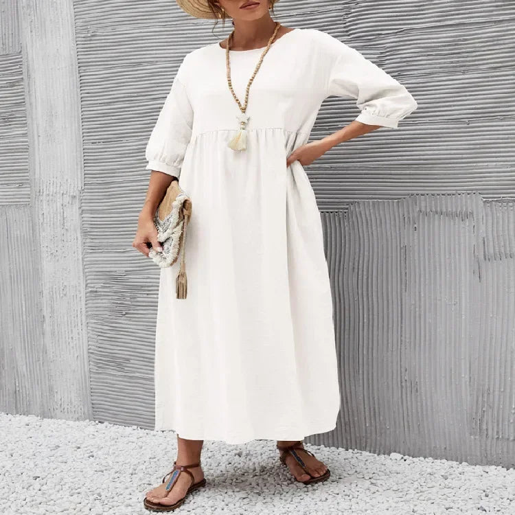 Round Neck Pocket Dress