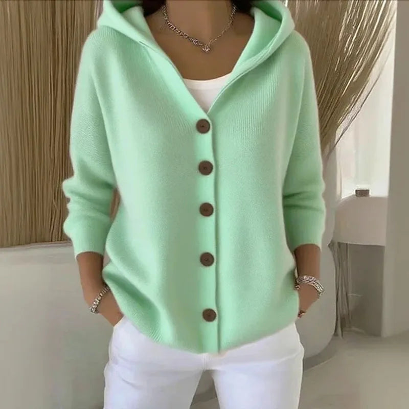Casual Knit Hooded Top