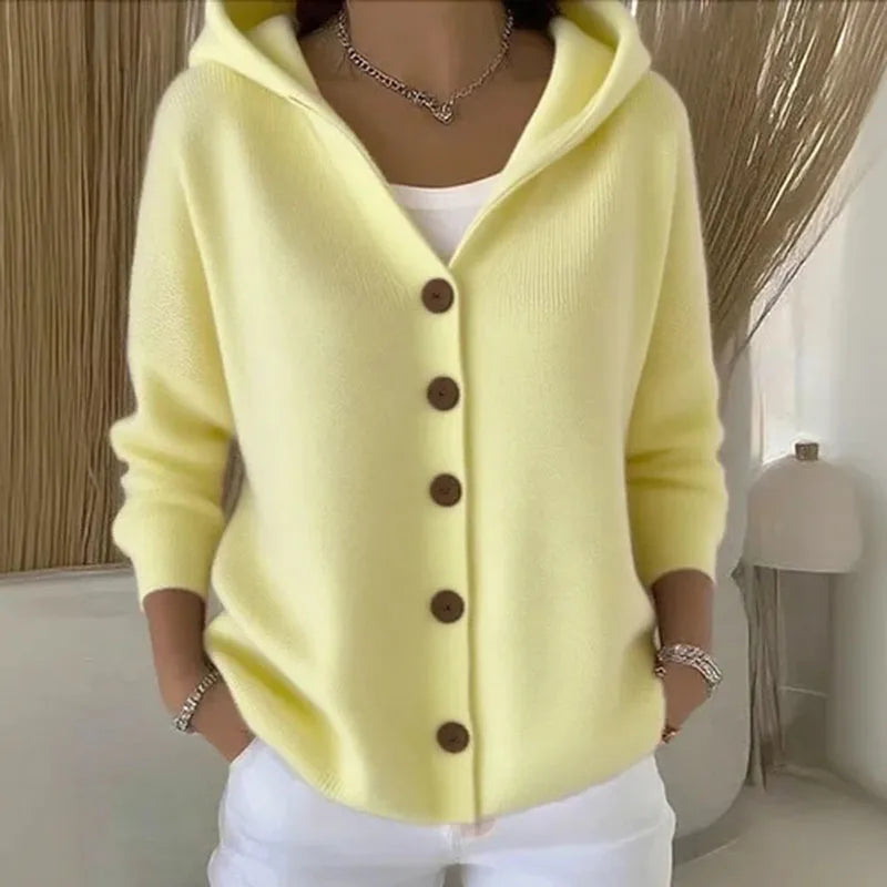 Casual Knit Hooded Top