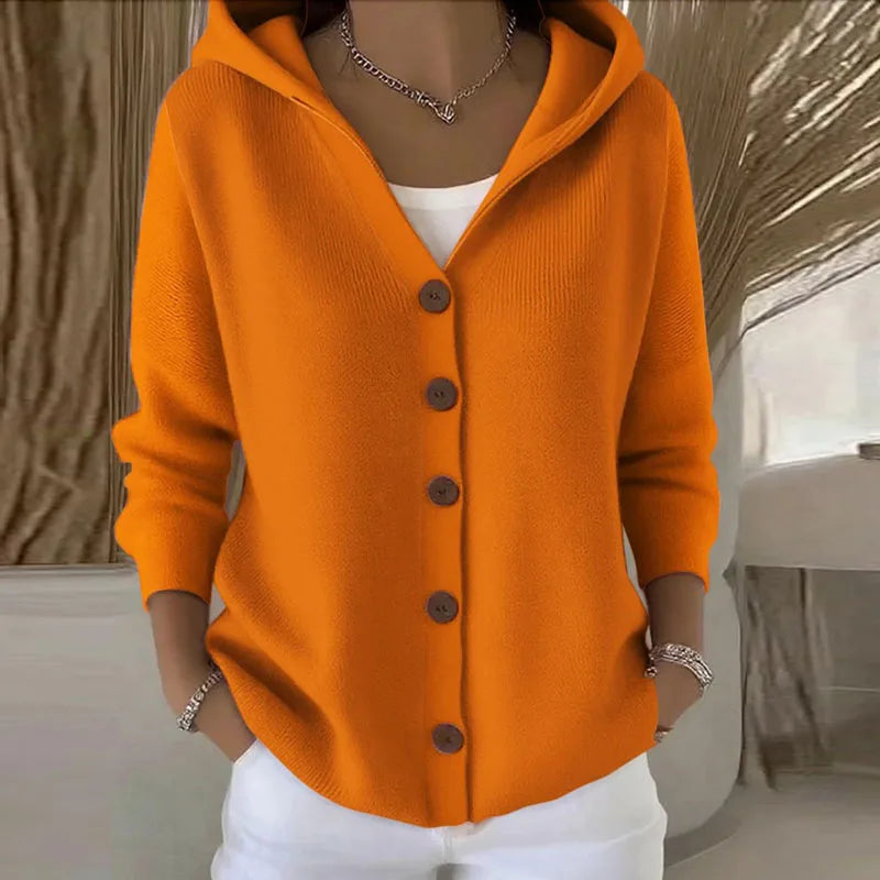 Casual Knit Hooded Top