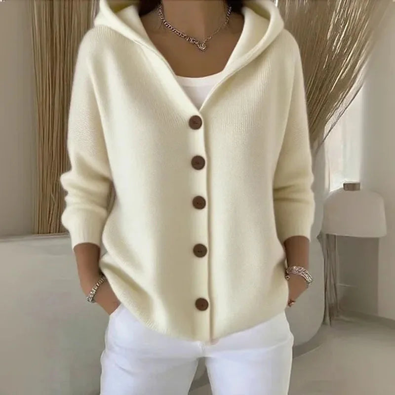 Casual Knit Hooded Top