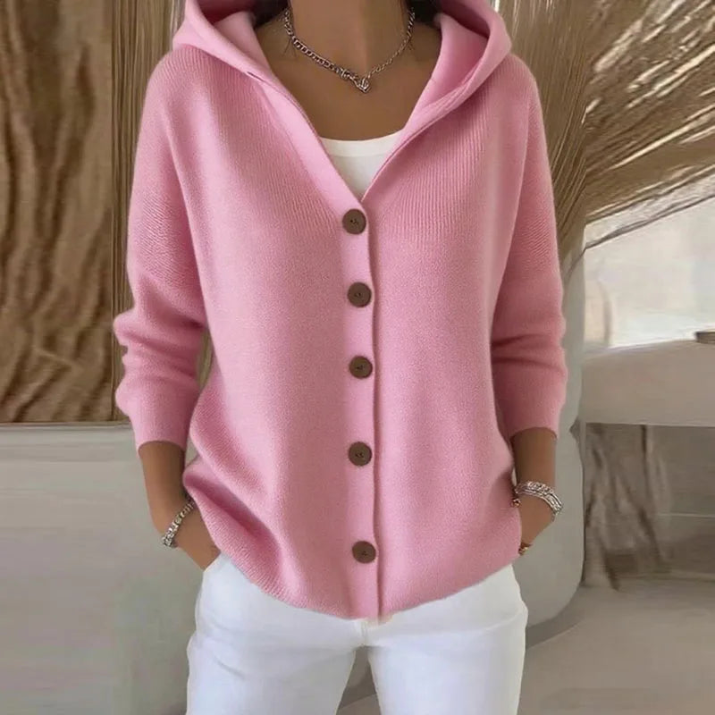 Casual Knit Hooded Top