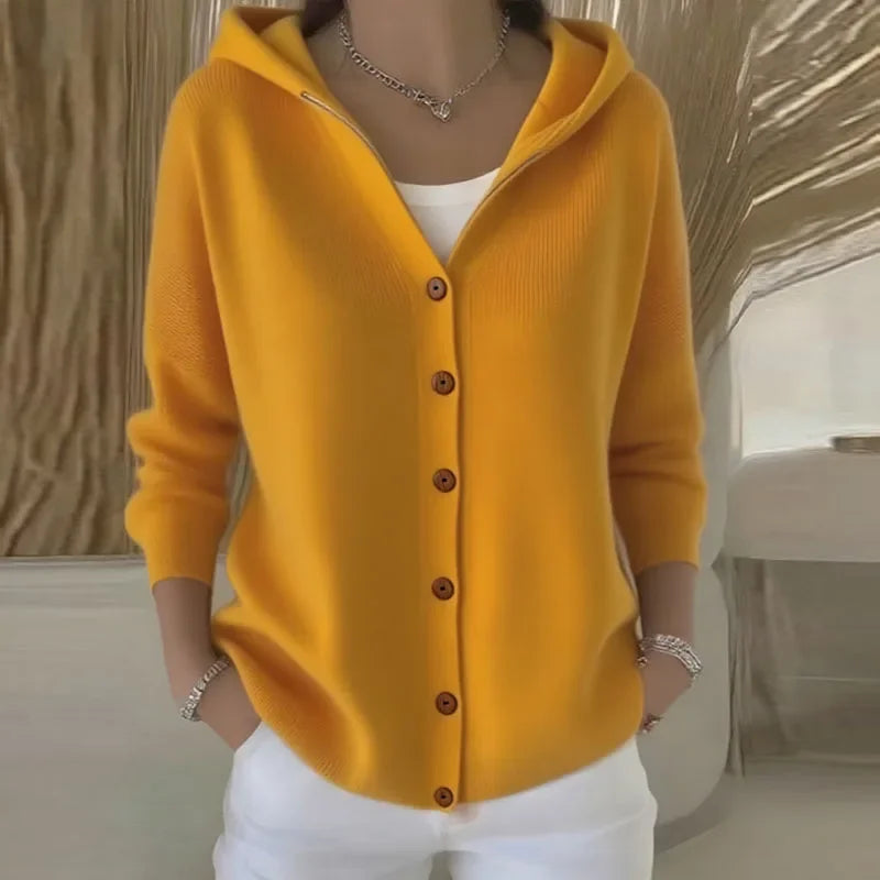 Casual Knit Hooded Top