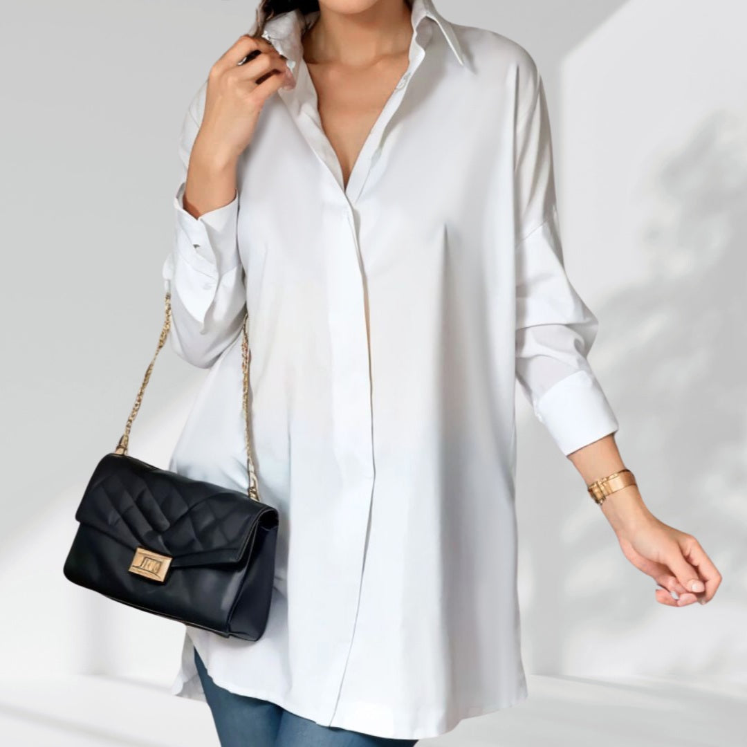 Oversized Lapel Button Shirt