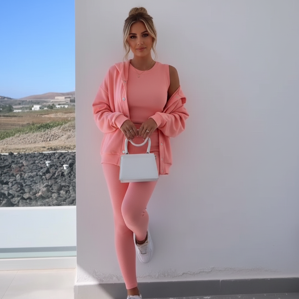 Hooded Cardigan Set