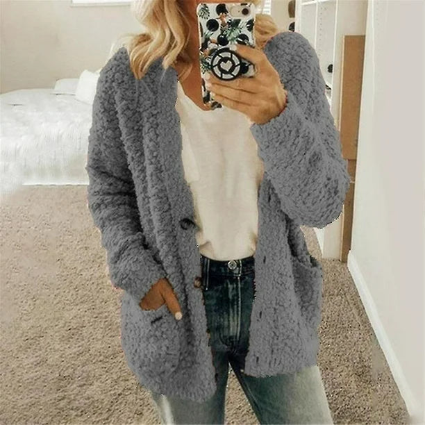 Casual Plush Cardigan