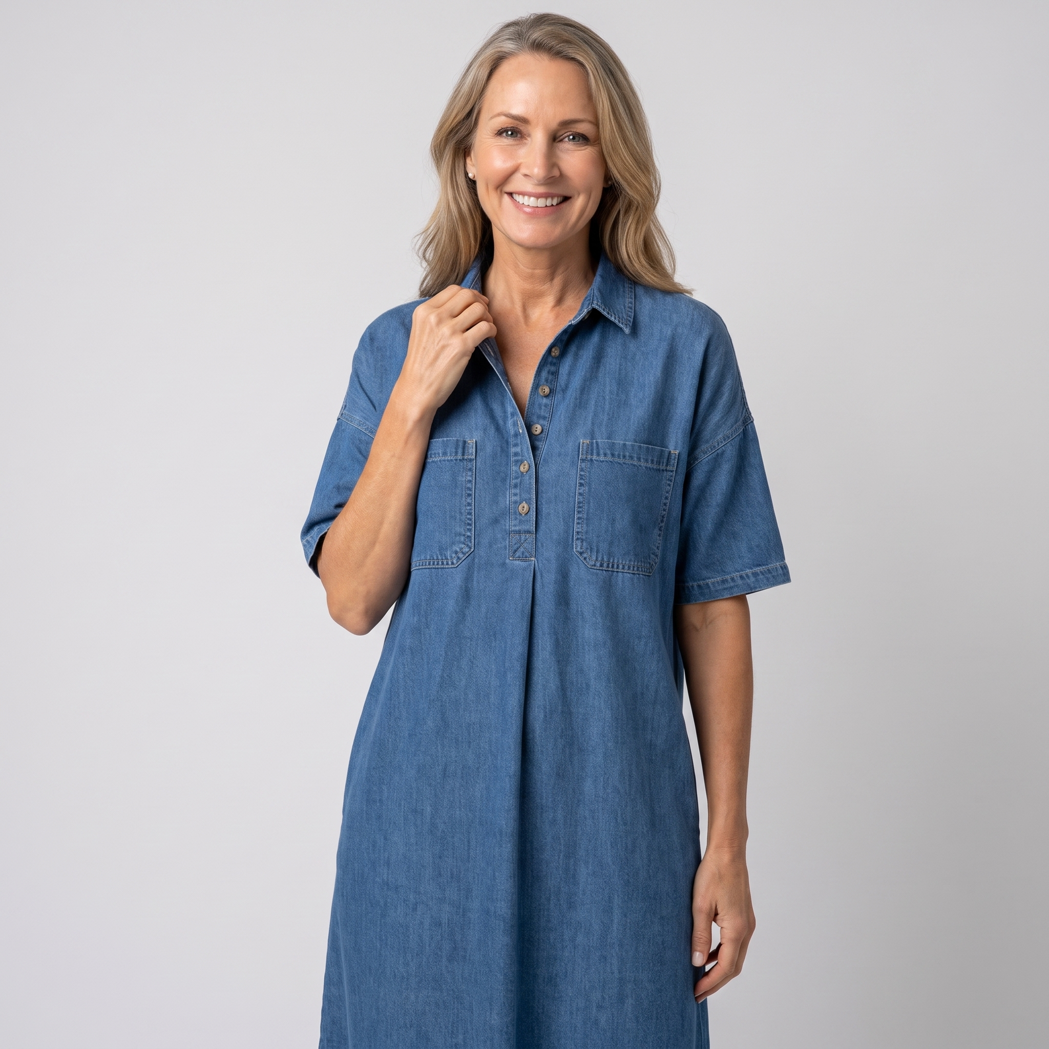 Collar and button placket detail