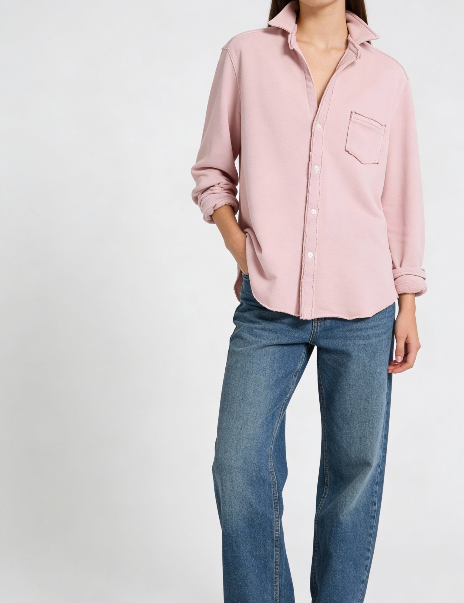 Casual Button Up Sweatshirt
