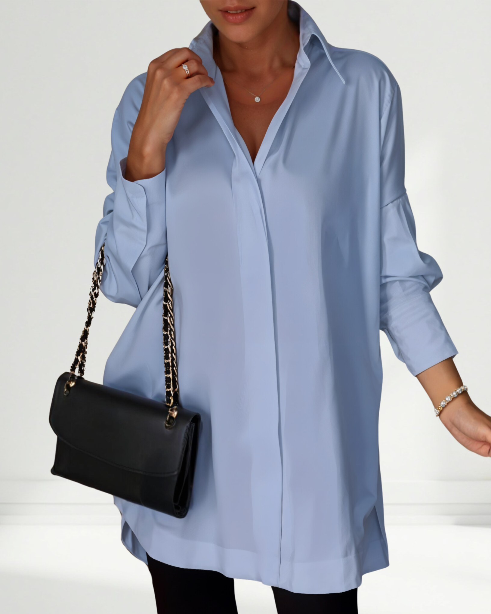 Oversized Lapel Button Shirt