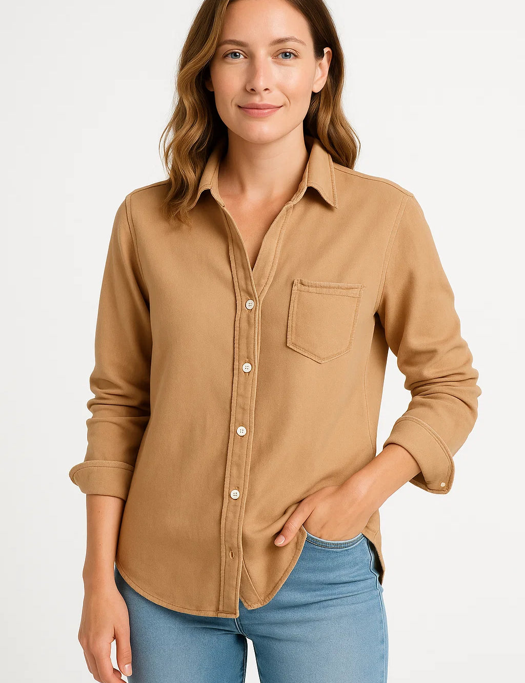 Casual Button Up Sweatshirt