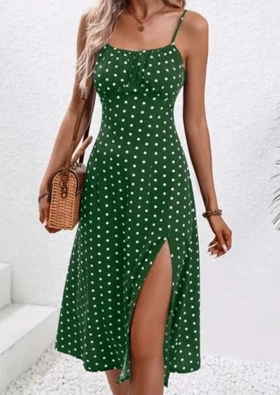 Spaghetti Strap Polka Dot Dress